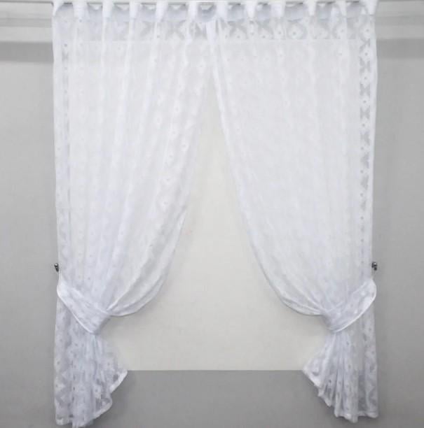 Шторки с подвязками на кухоню 280х170 см Белый (112к)