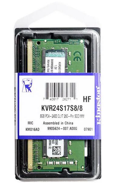 Оперативна пам'ять Kingston SO-DIMM DDR4-2400 8192 Мб PC4-19200 (KVR24S17S8/8)