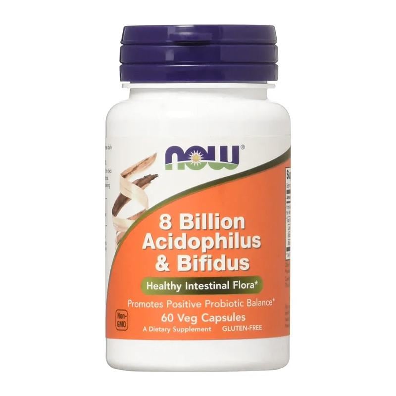 Пробиотики NOW 8 Billion Acidophilus & Bifidus 60 капс. (07275-01)