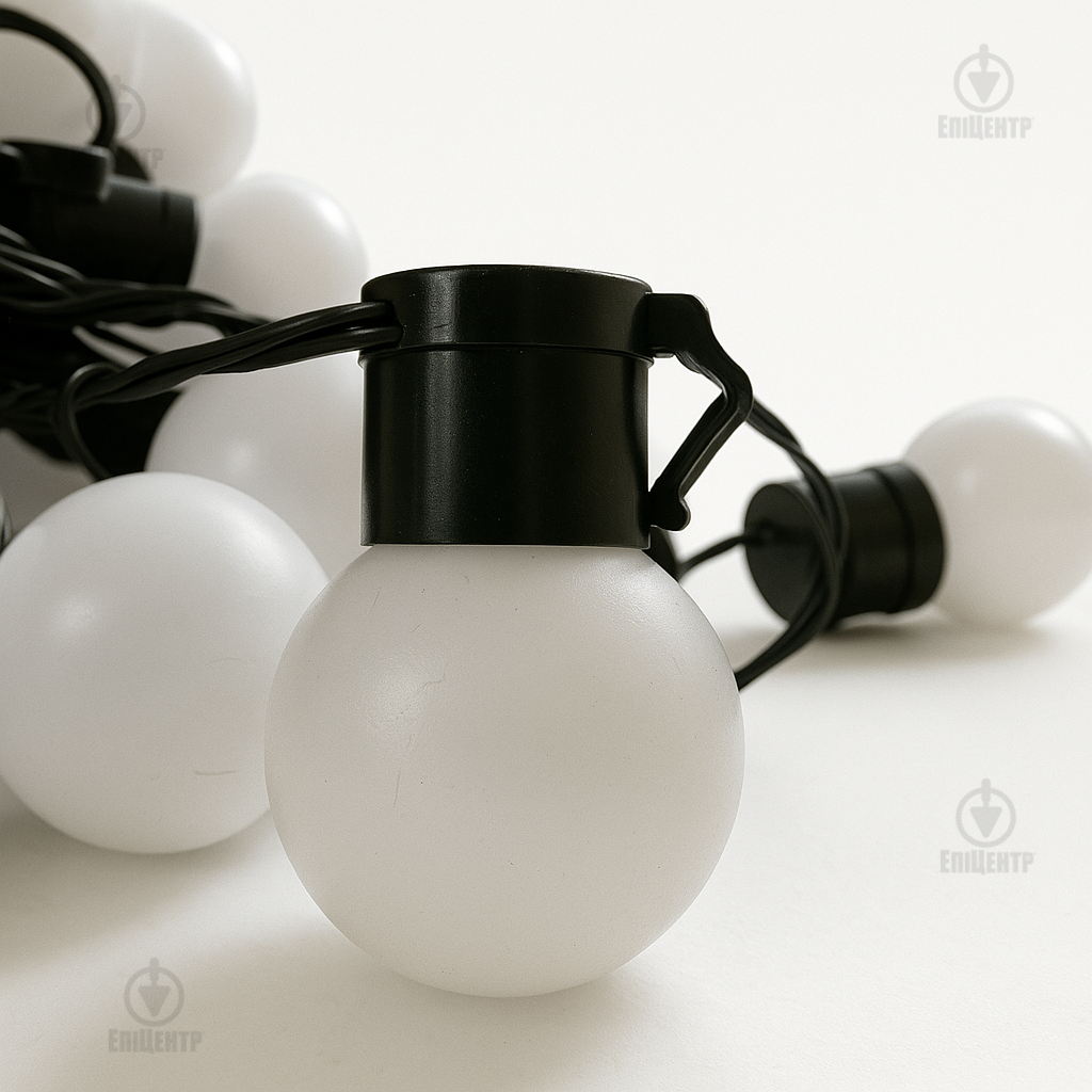 Гірлянда з матовими лампочками 220 V/10 м/40 LED послідовне підключення/тепле біле світло/для дому та вулиці (700209) - фото 16