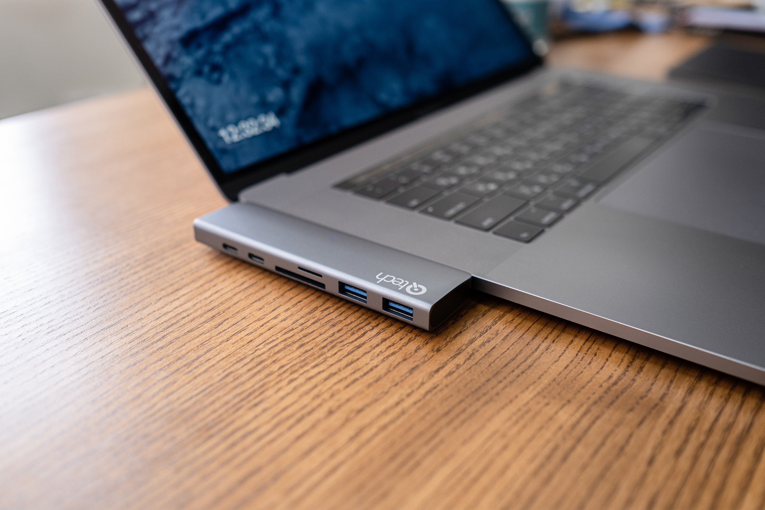 USB-хаб Qitech Aluminum Type-C Space Grey (Hub1) - фото 4