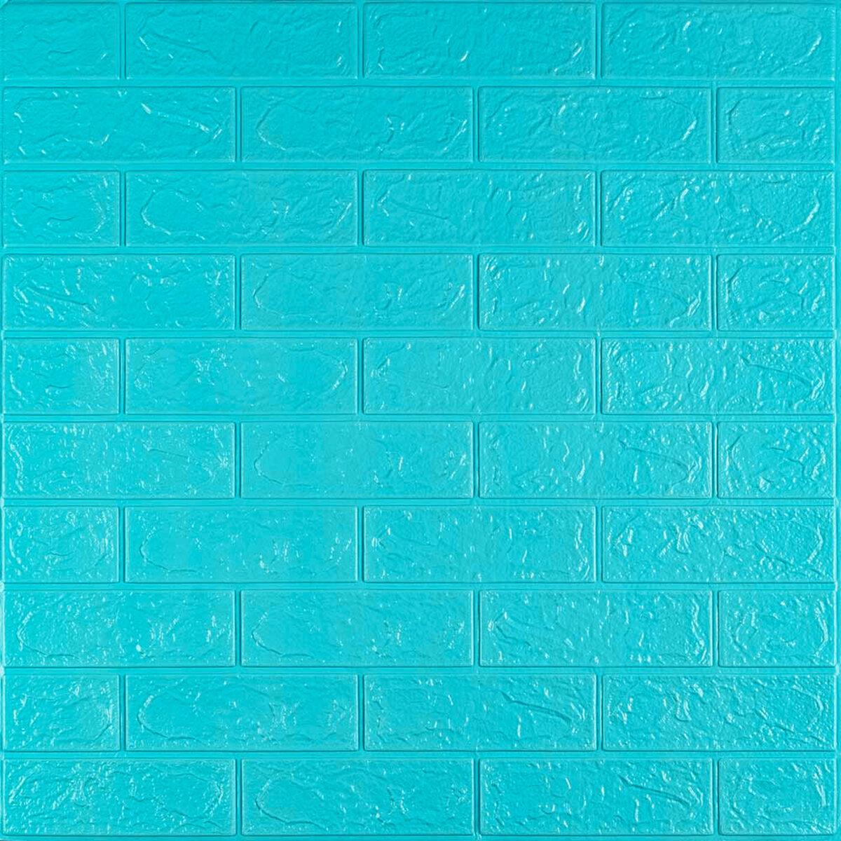 Панель самоклеющаяся в форме кирпича 002-3 700х770х3 мм Бирюзовый SW-00000573