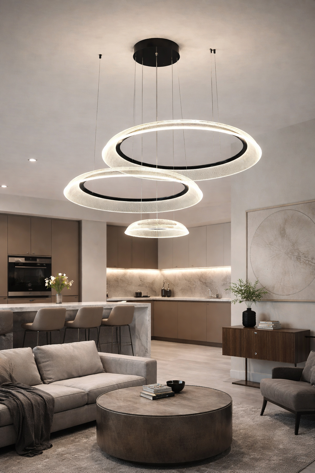 Люстра Nebula Light LED 1 режим 169W (20113/40/60/80BK)