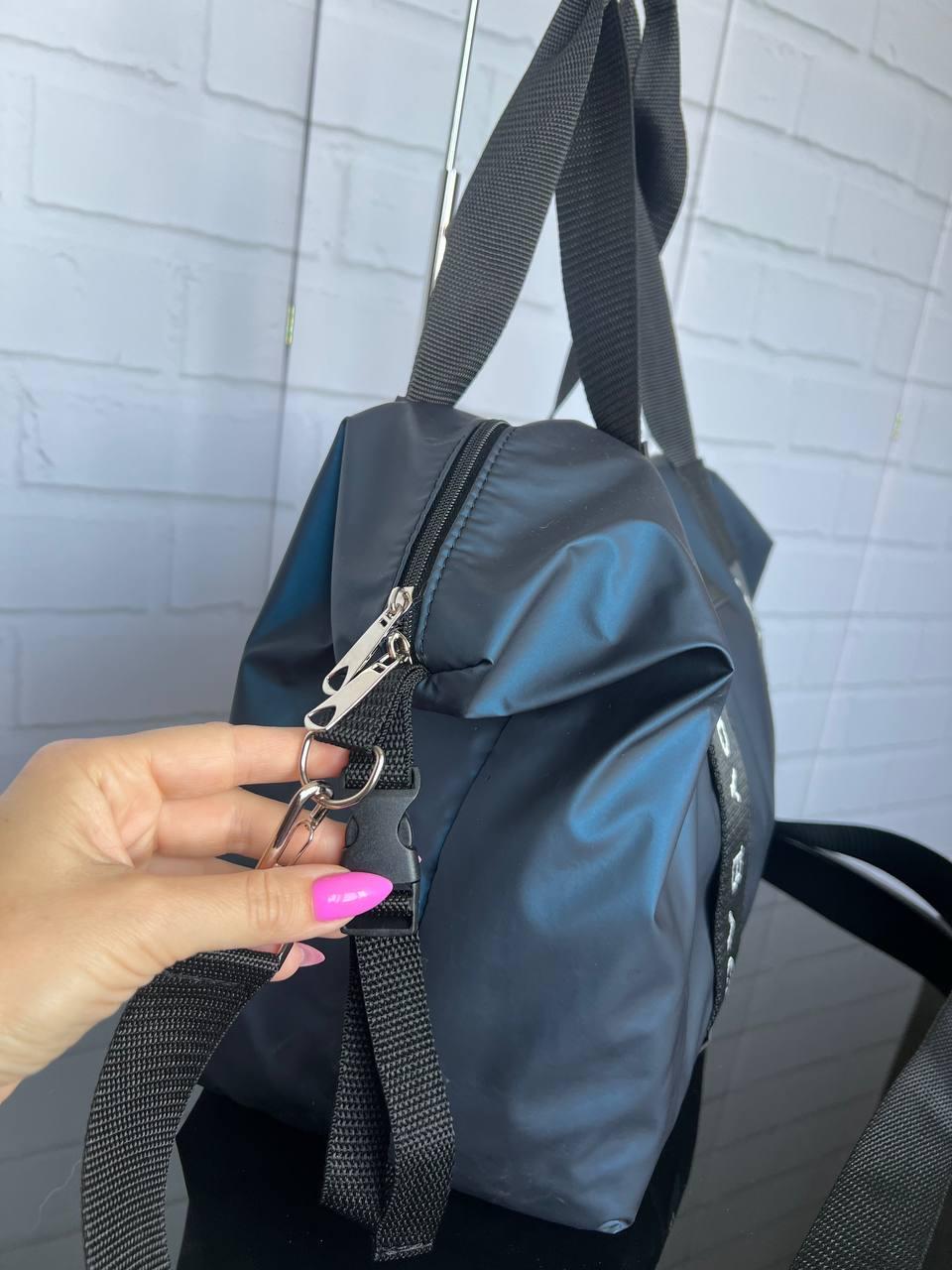 Сумка спортивная через плечо женская дорожная большая из плащевой ткани 43х30х17 см Электрик - фото 5