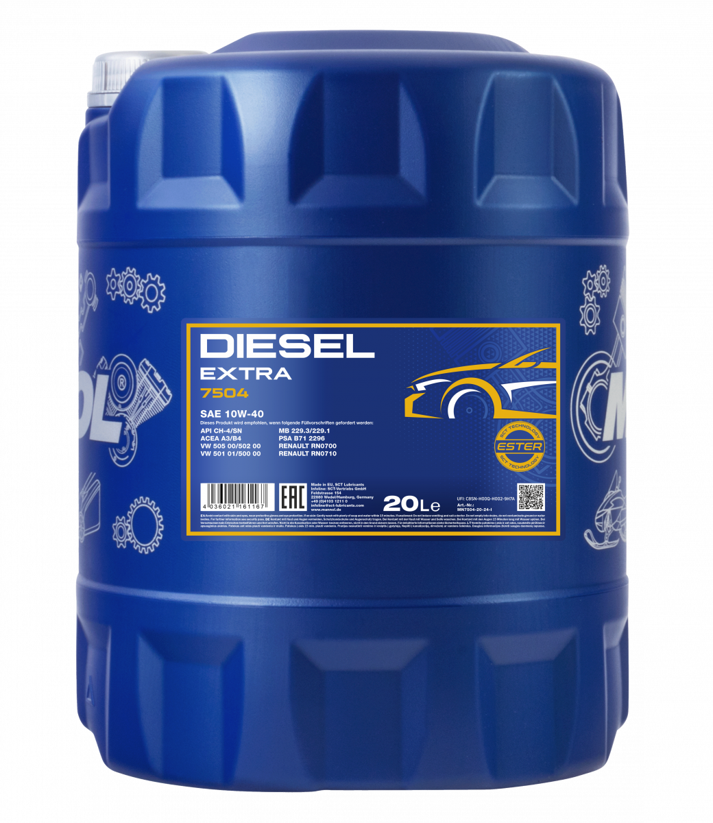 Моторне масло Mannol 7504 DIESEL EXTRA 10W-40 20 л (MN7504-20) - фото 1 Моторне масло Mannol 7504 DIESEL EXTRA 10W-40 20 л (MN7504-20) - фото 1