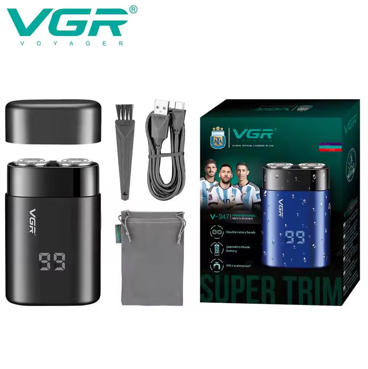 Электробритва роторная VGR V-347 с быстрой зарядкой IPX7 Черный (639676) - фото 4