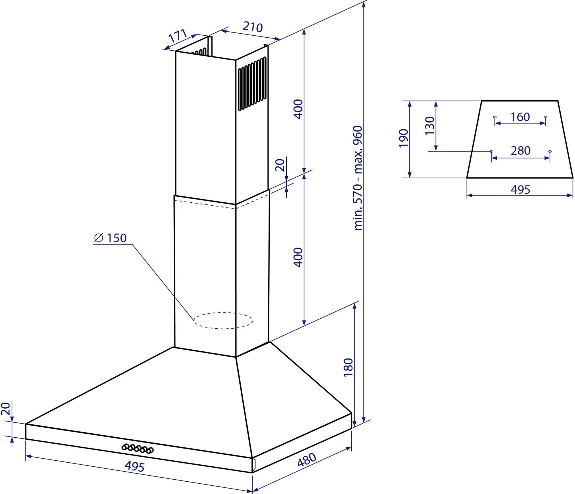 Кухонная вытяжка купольная Minola HK 5214 WH 700 LED White - фото 10 Кухонная вытяжка купольная Minola HK 5214 WH 700 LED White - фото 10