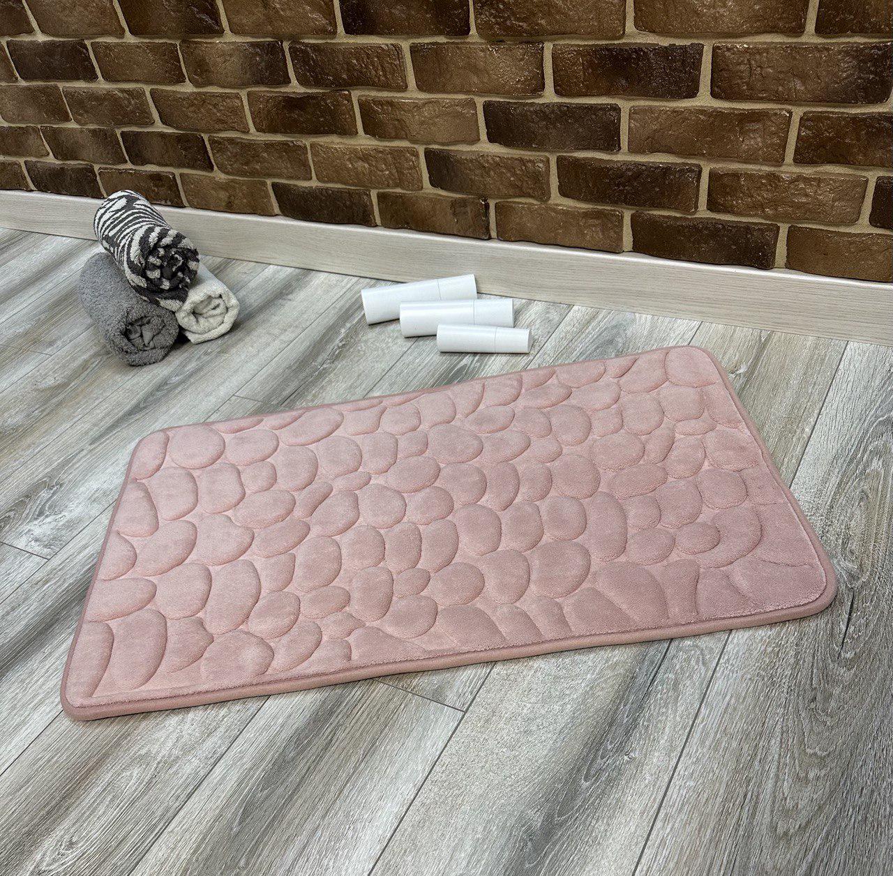 Коврик для ванной Stone Premium Memory Foam 80х50 см Розовый (KS0011) - фото 3 Коврик для ванной Stone Premium Memory Foam 80х50 см Розовый (KS0011) - фото 3