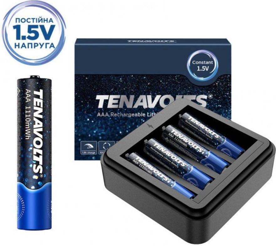 Аккумуляторы TENAVOLTS AAA 1.5V 740mAh с зарядным устройством 4 шт. - фото 2 Аккумуляторы TENAVOLTS AAA 1.5V 740mAh с зарядным устройством 4 шт. - фото 2
