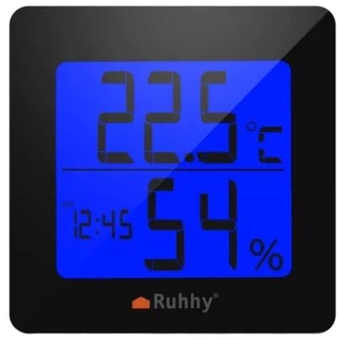 Погодная станция с термометром гигрометром часами будильником и календарем 5в1 Черно-белый