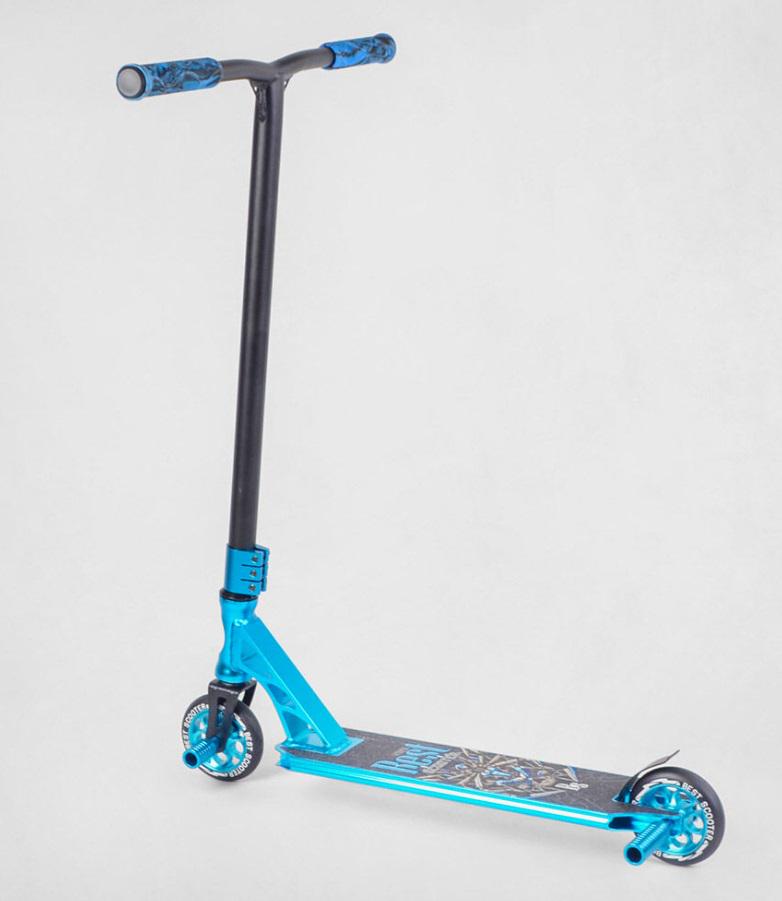 Самокат трюковый Best Scooter HIC система/анодированное окрашивание колеса 110 мм Черно-голубой (53480)