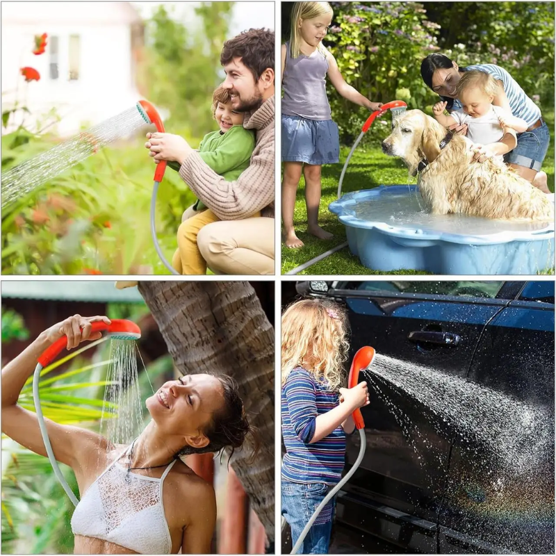 Душ портативный для кемпинга с аккумулятором с насосом и выносным выключателем 2200 мАч (2669551149) - фото 9