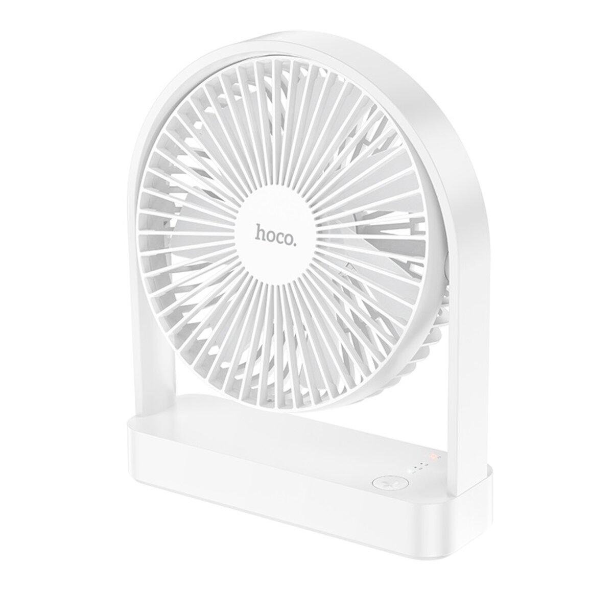 Вентилятор бездротовий Hoco HX65 Ultra-thin desktop fan 3 швидкості 2000mAh White (6942007652667)