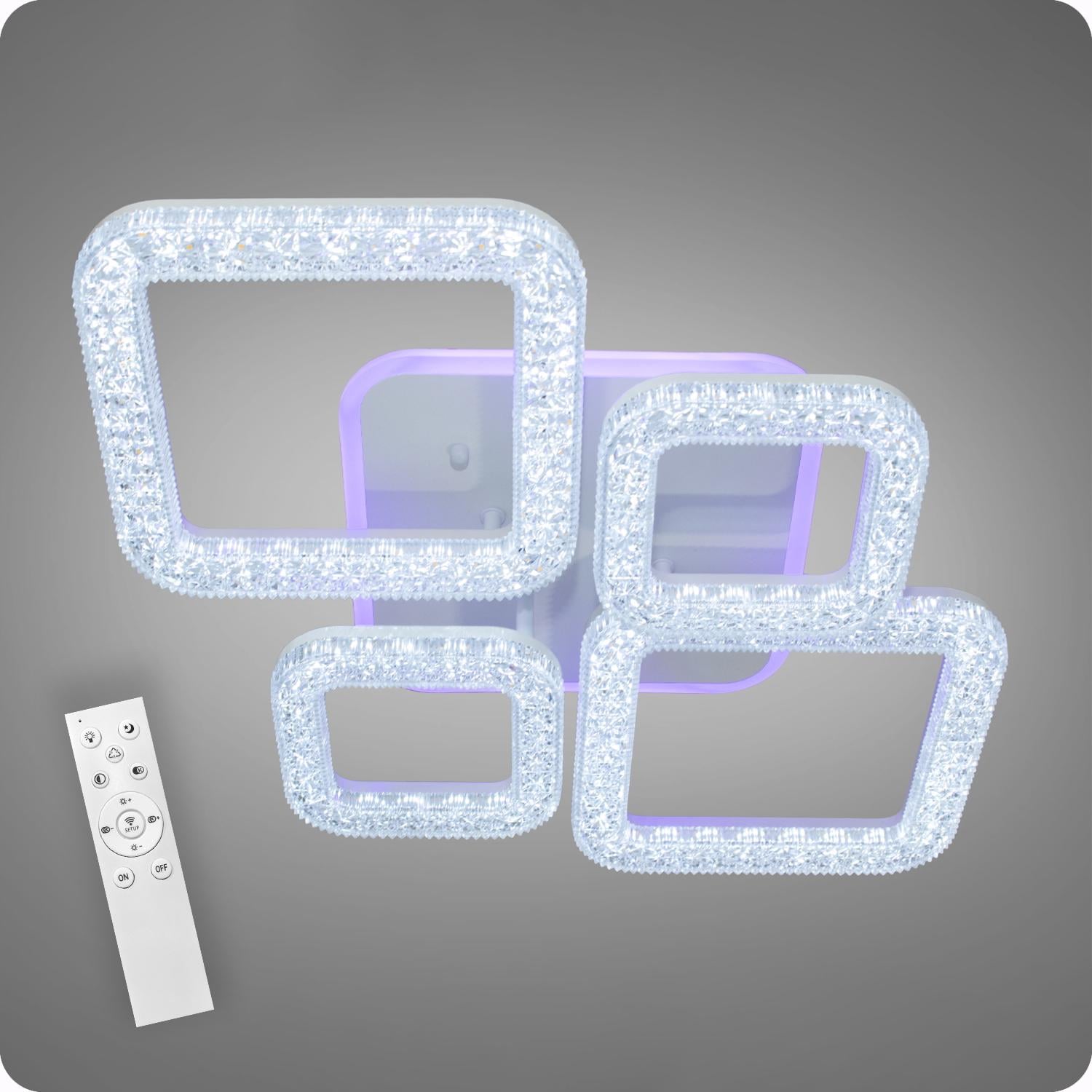 Люстра светодиодная 517 Light 3color с пультом 104 Вт Белый (01842)