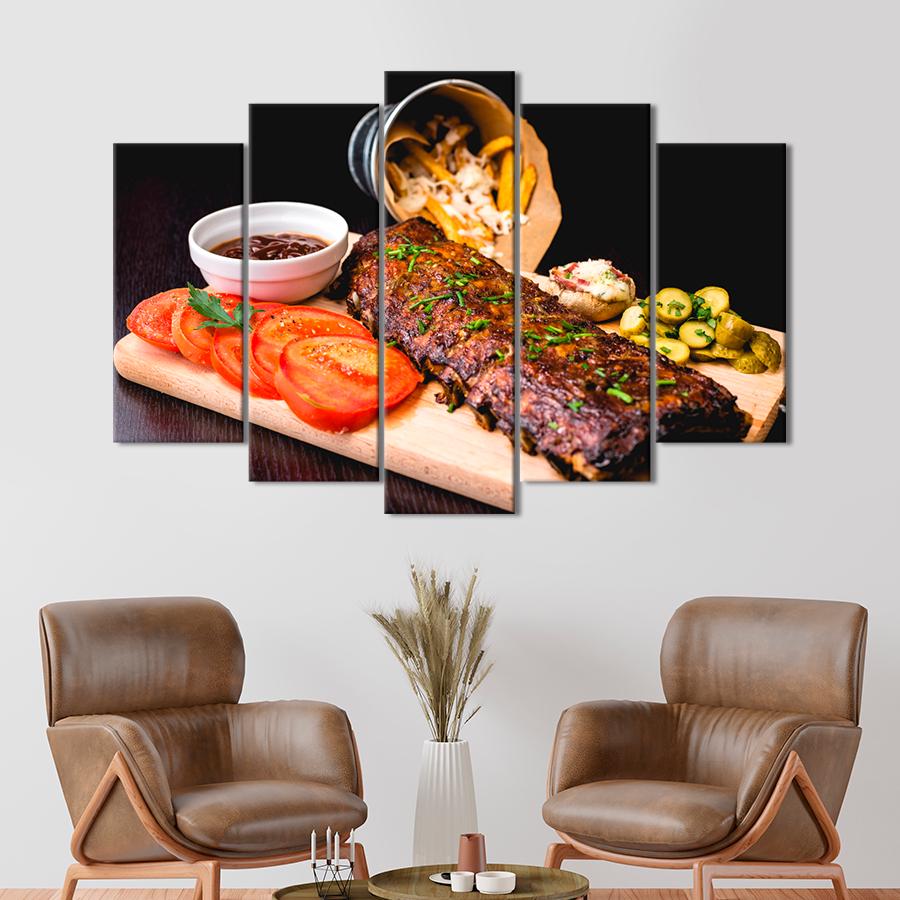 Настенний декор Запеченные свиные ребрышки барбекю с соусом 112x68 см (A245-5)