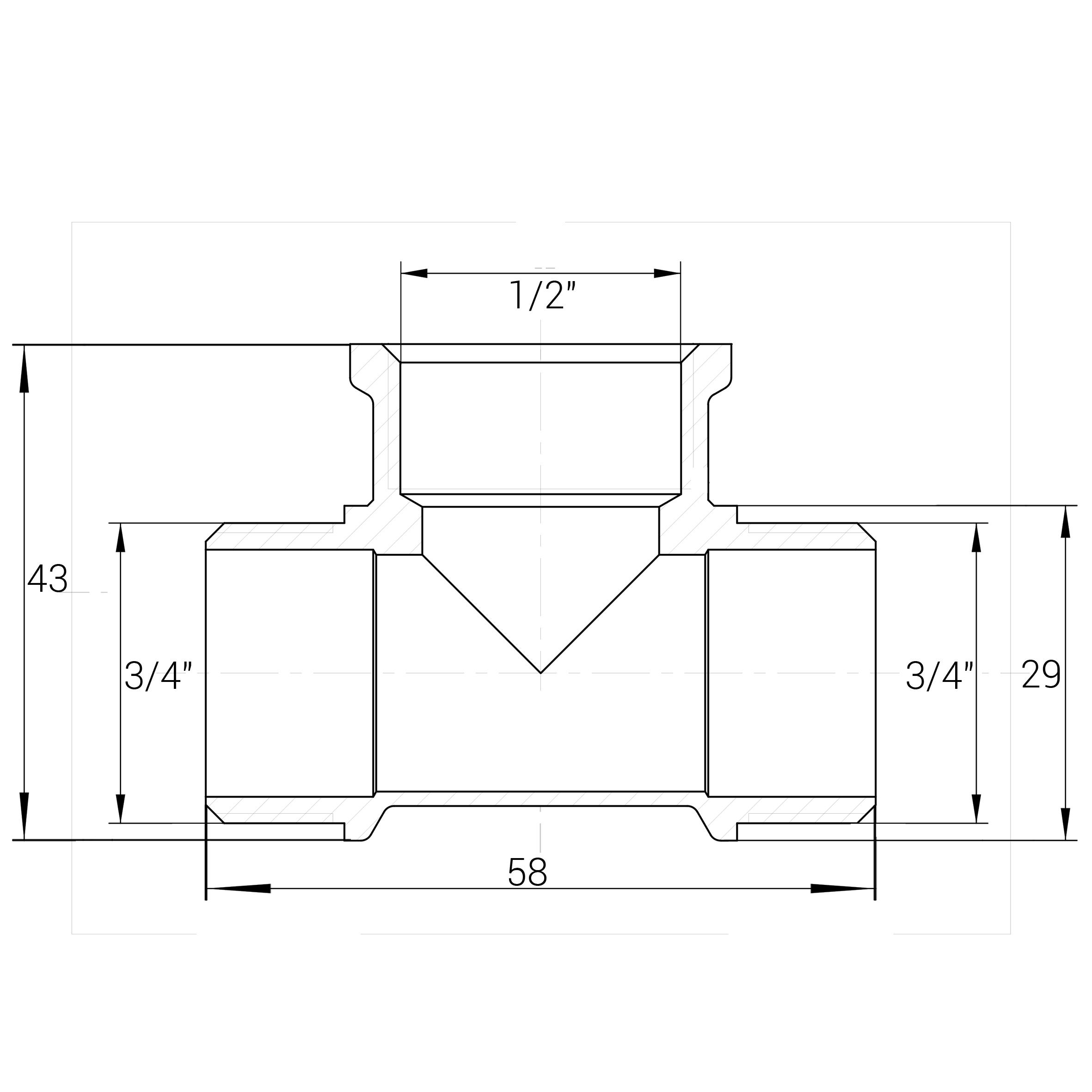 Тройник VA 000025785 никель наружная-внутренняя-наружная 1/2"x3/4" (162430) - фото 3