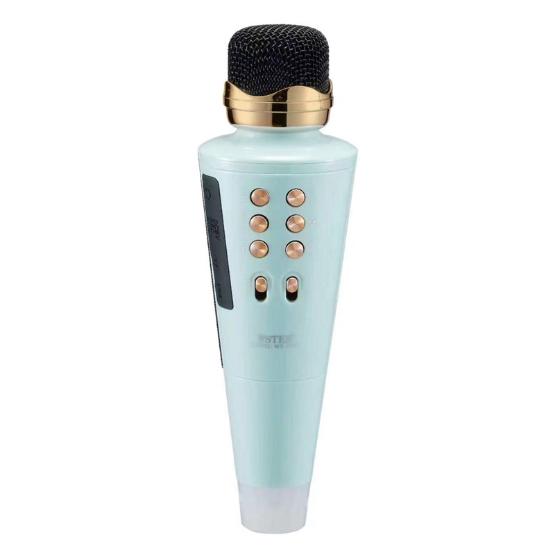 Беспроводной караоке микрофон WSTER WS2711 Bluetooth FM-радио/microSD/USB Голубой
