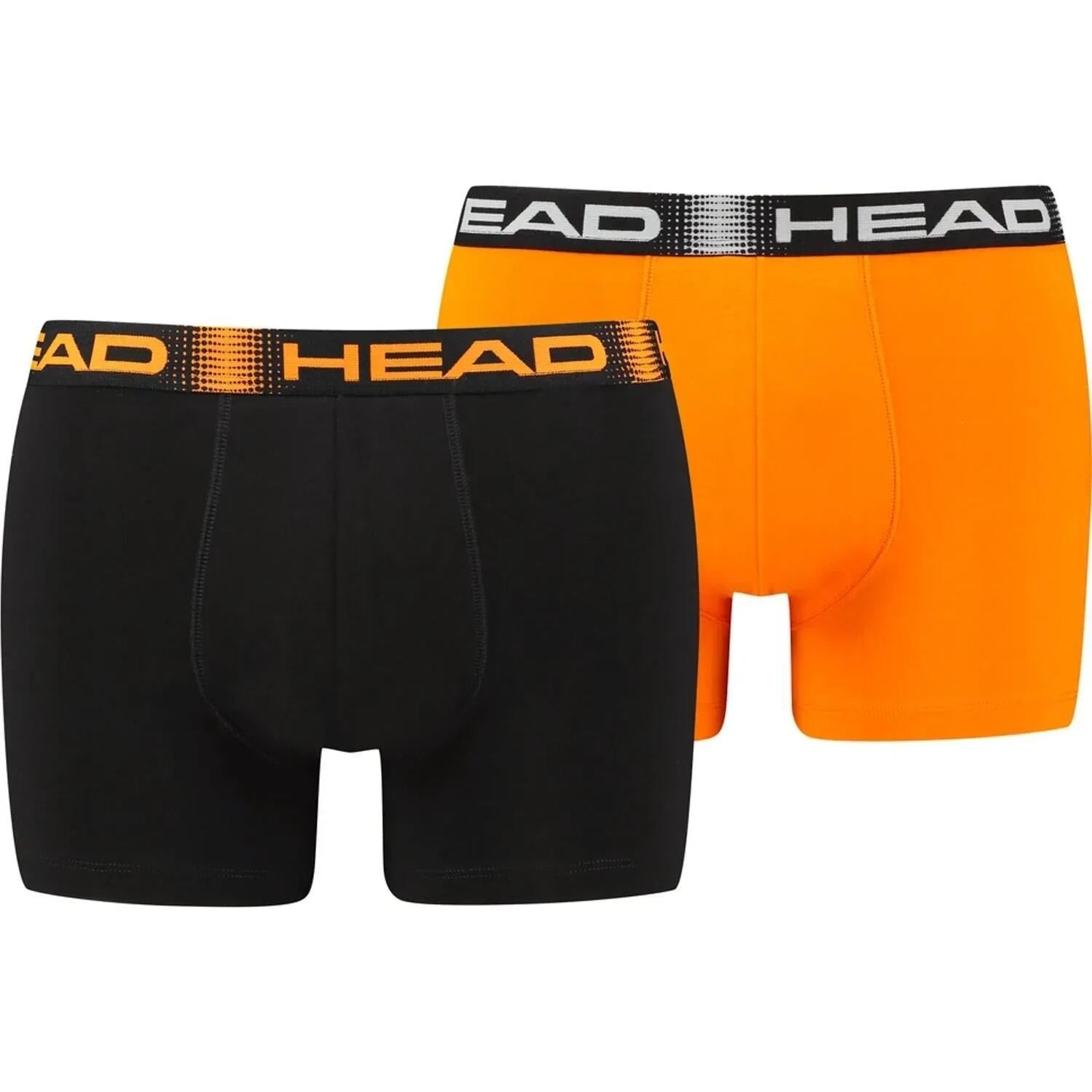 Трусы боксерки Head MEN SEASONAL BOXER 2P 701219886-001 2 шт. S Оранжево-черный (56913-45)