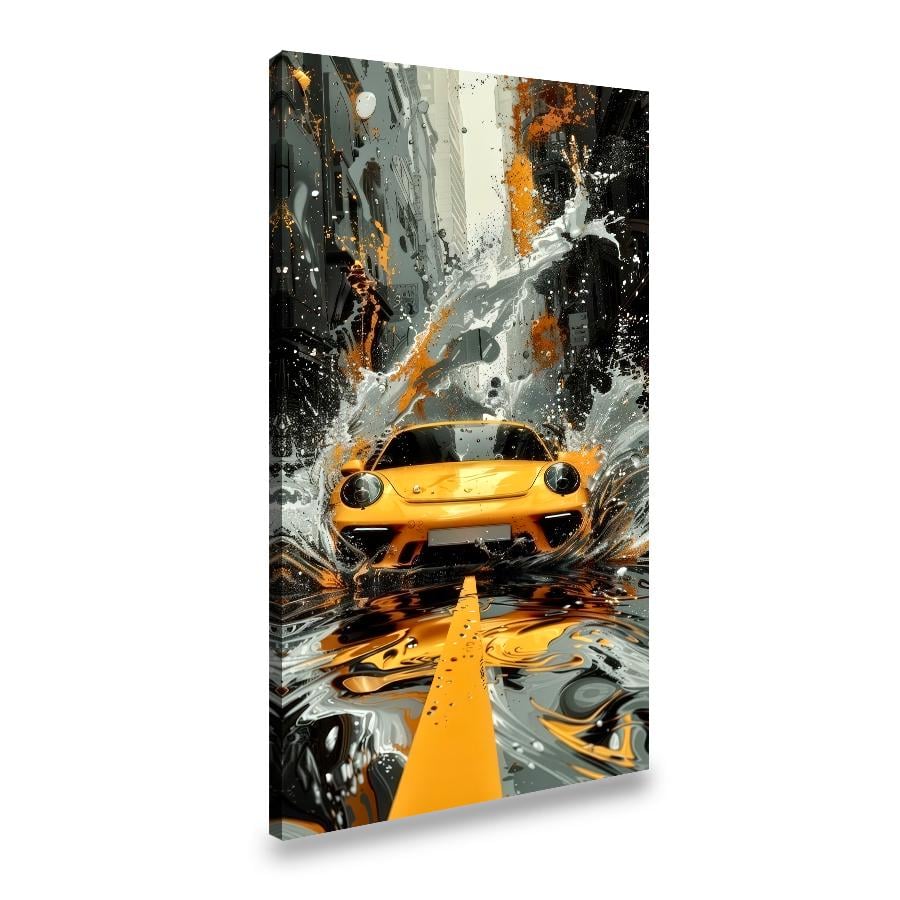Картина на холсте Быстрый жёлтый автомобиль 80x40 см (145VP_L)