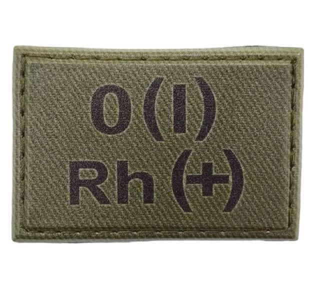 Нашивка группа крови ВСУ "O (I) Rh (+)" 30x45 мм Темная олива (3578324)