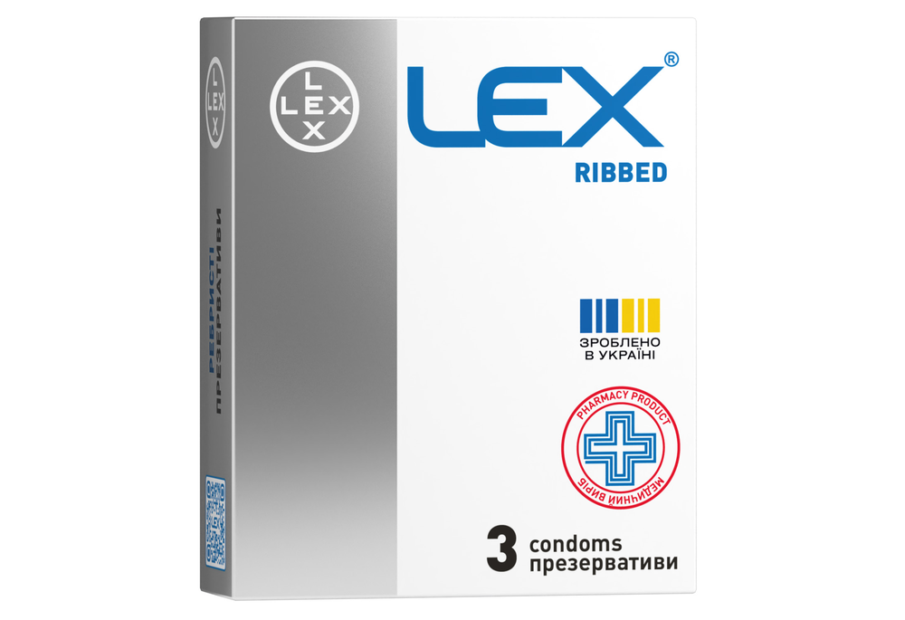 Презервативи LEX Ribbed ребристі 3 шт (ПLД00008)