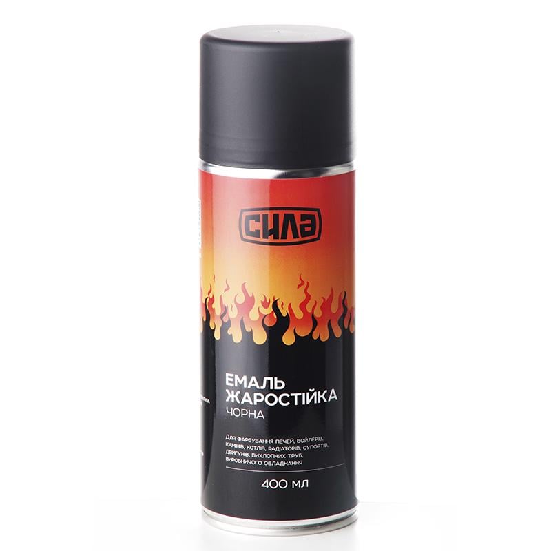 Эмаль жаростойкая Сила 400 мл Черный глянец (951313)