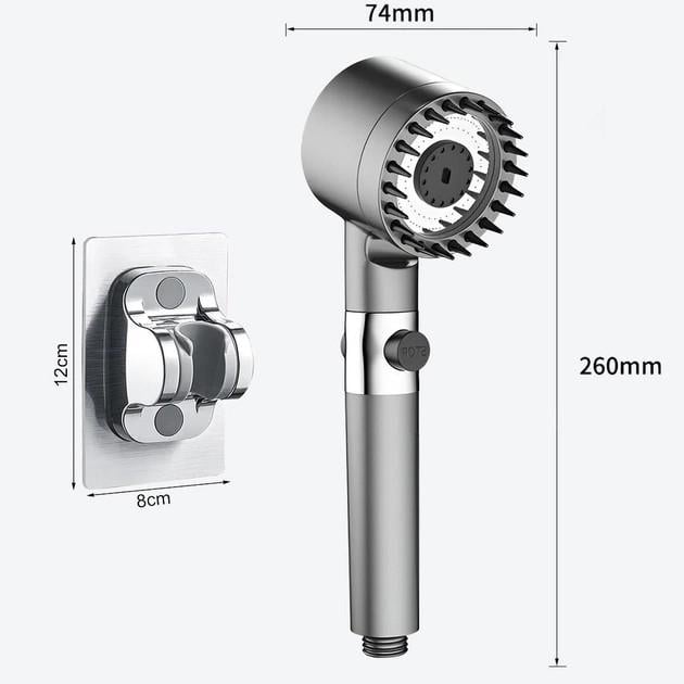 Лійка масажна Turbocharged Shower Head обертання 360 градусів - фото 3