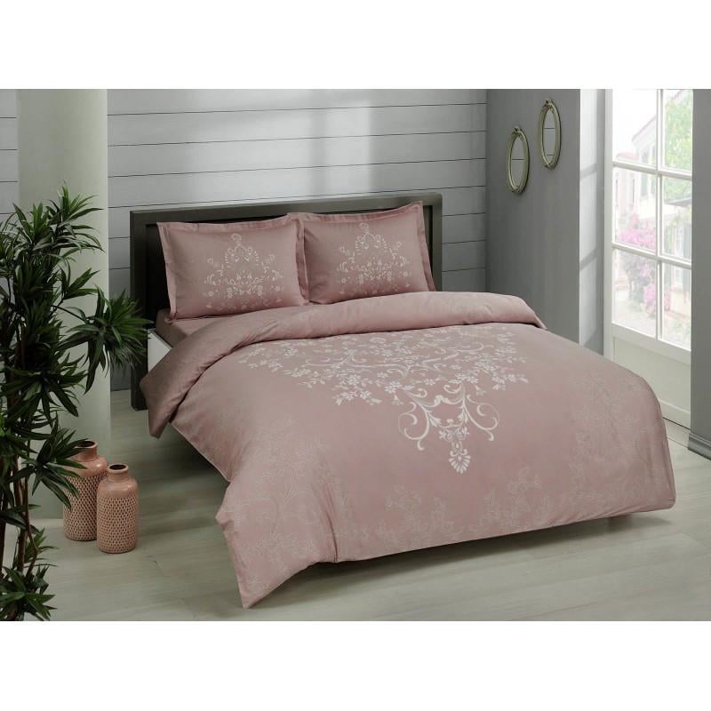 Постельное белье TAC Anissa gulkurusu v05 евро Розовый (svt-2000022231572)