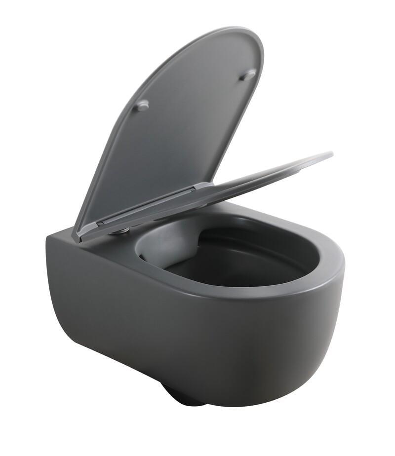 Унитаз подвесной MIXXUS Premium TOPPER-0303-R безобедочный 495x370 мм Графит (OL-MP6657) - фото 5