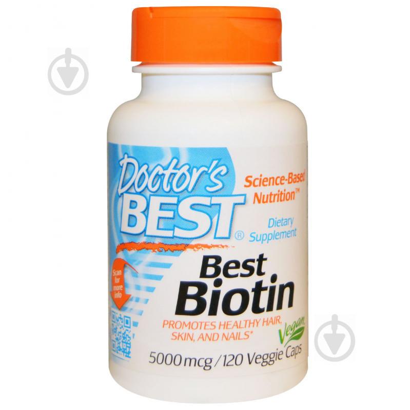Биотин (B7) 5000мкг, Doctor's Best, 120 гелевых капсул