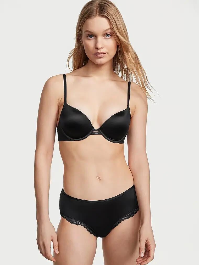 Трусики чікі Victoria's Secret Very Sexy Lace Cheeky Panty S Чорний (26611248)