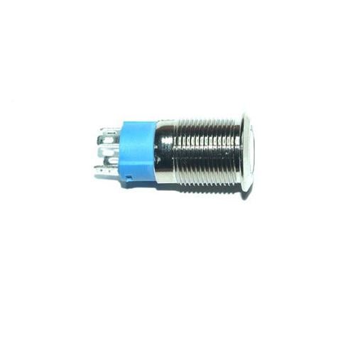 Кнопка фіксована 12F-P10DZ з синім LED-підсвічуванням 4 контакти 12-24V 12 мм (36706335)