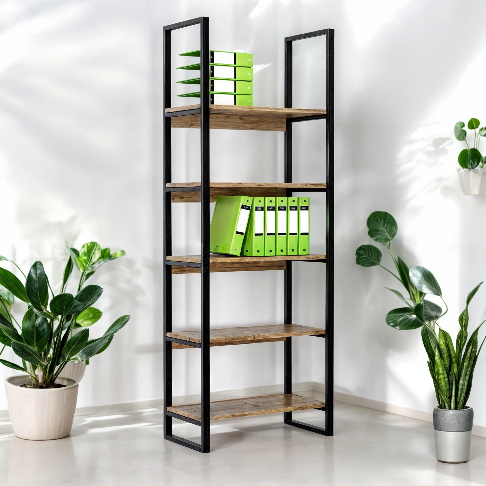 Стеллаж офисный Tobi Sho LOFT Gold СЛГ/1 для документов 800x400x1900 мм Дуб аппалачи
