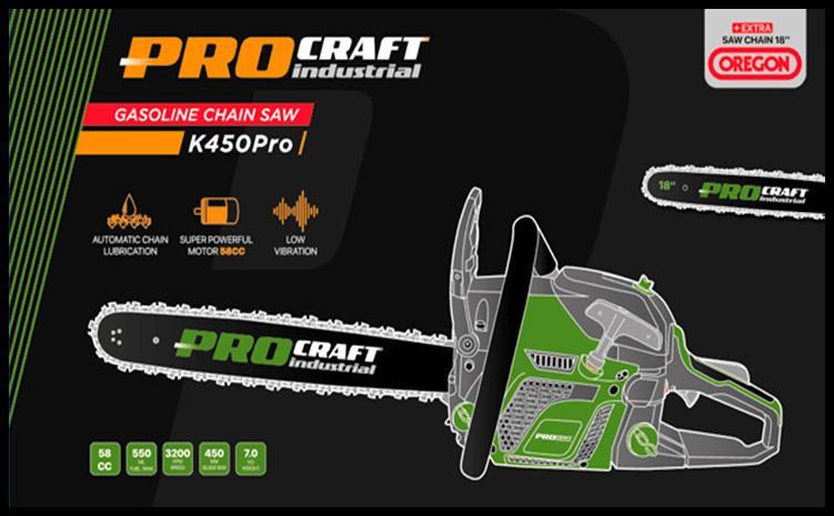 ᐉ Бензопила ProCraft Industrial К450 Pro (29373511) • Краща ціна в ...