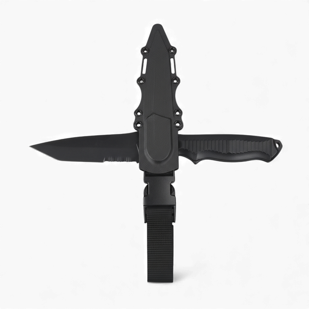 Ніж мисливський тренувальний Univerza страйкбольний макет з піхвами Чорний