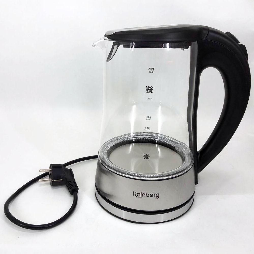 Електрочайник Rainberg RB-704 2200 Вт 2 л Чорний (266175) Електрочайник Rainberg RB-704 2200 Вт 2 л Чорний (266175)