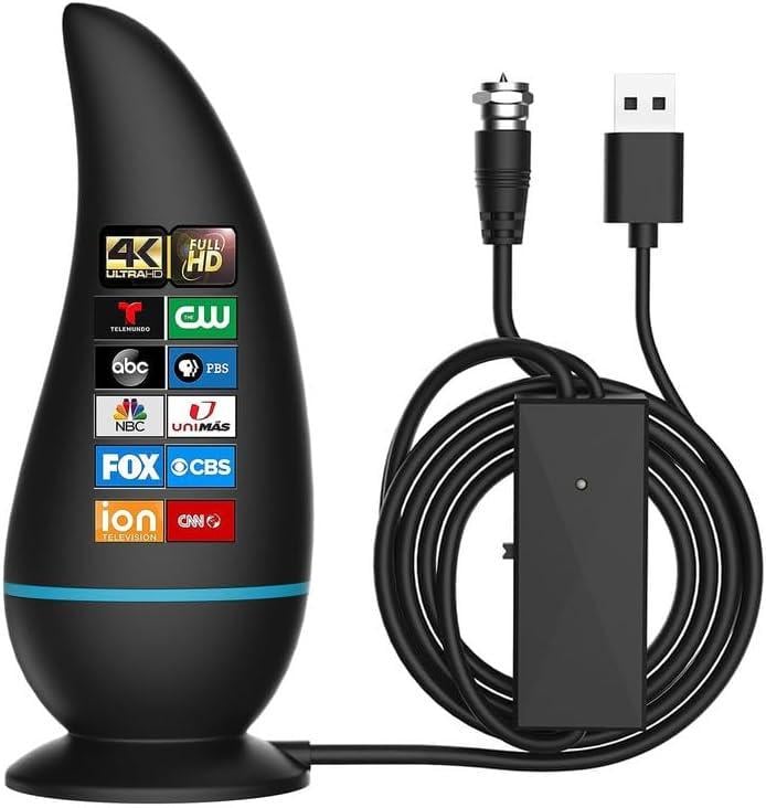 Антена HD цифрова для Smart TV ITBAZ з підсилювачем сигналу 600 миль Чорний (2351113434)
