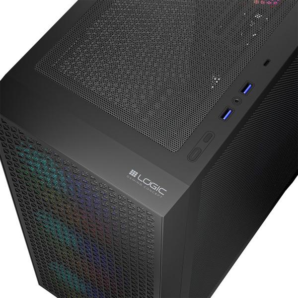 Корпус для компьютера LogicConcept DART PRO Midi-Tower ATX Mesh 4x120 мм ARGB Black (AT-DART-PRO-ARGB-10) - фото 4