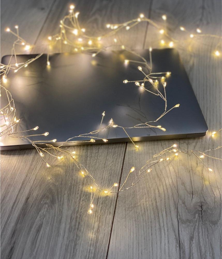 Гірлянда-нитка Роса USB мішура з пультом 150LED 3 м Теплий білий (1000-RV340G) - фото 5