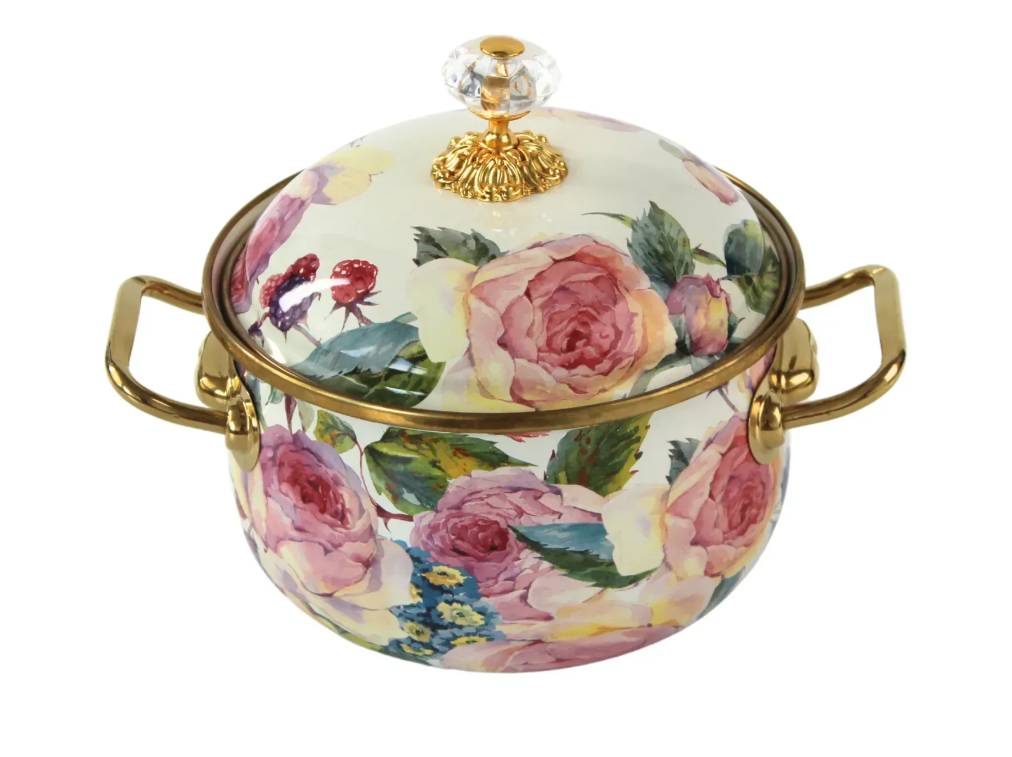 Кастрюля эмалированная PEONY Elmani с крышкой 2,1 л 16 см (763-003) - фото 1