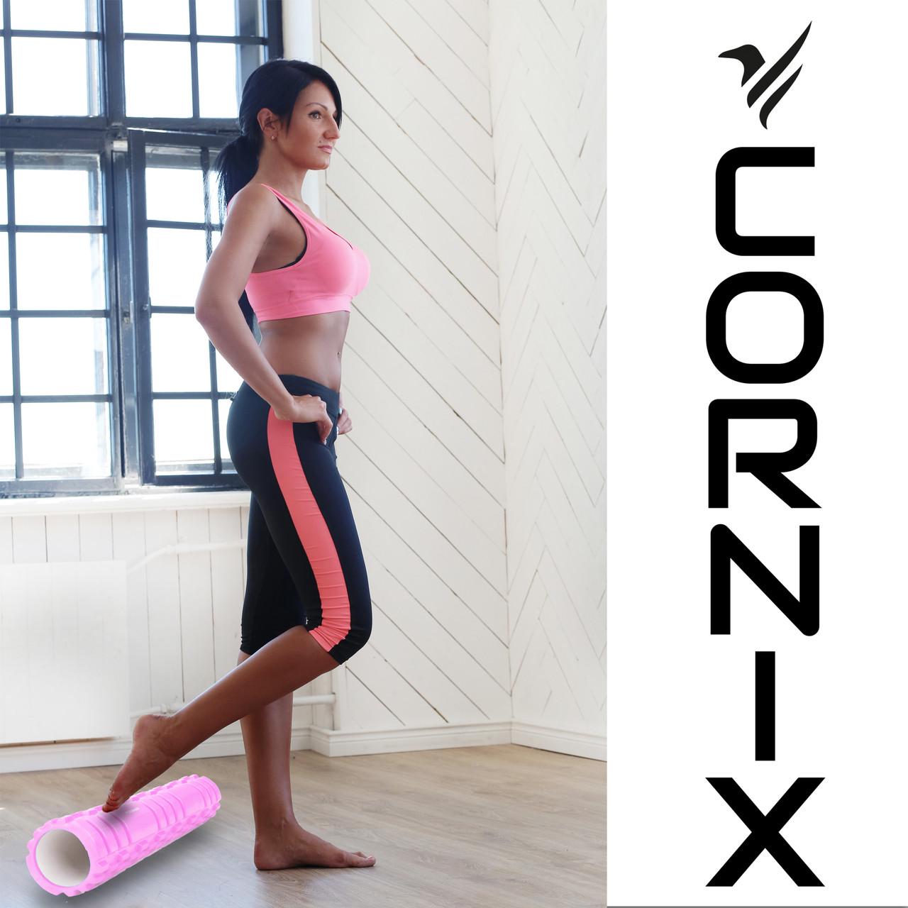 Масажний ролик Cornix EVA 45x14 см XR-0037 Light Pink (2514759677) - фото 8