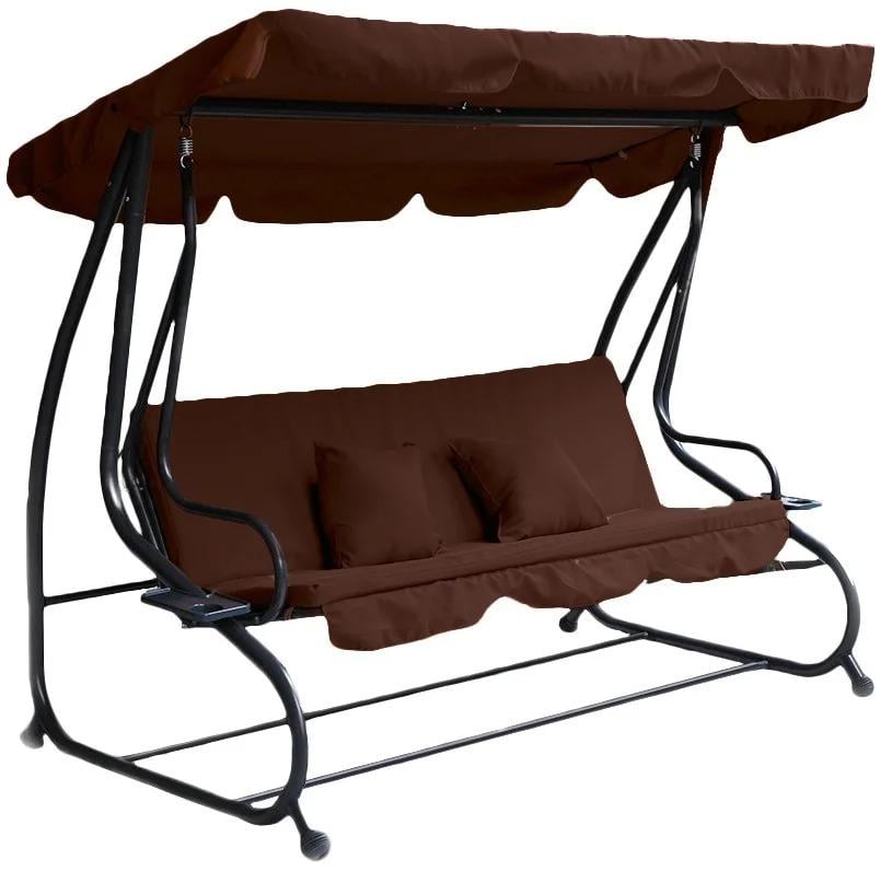 Садовая качеля-диван Fregat Relax Plus 3-х местная раскладная Коричневый (FRP8209B_freg_2)