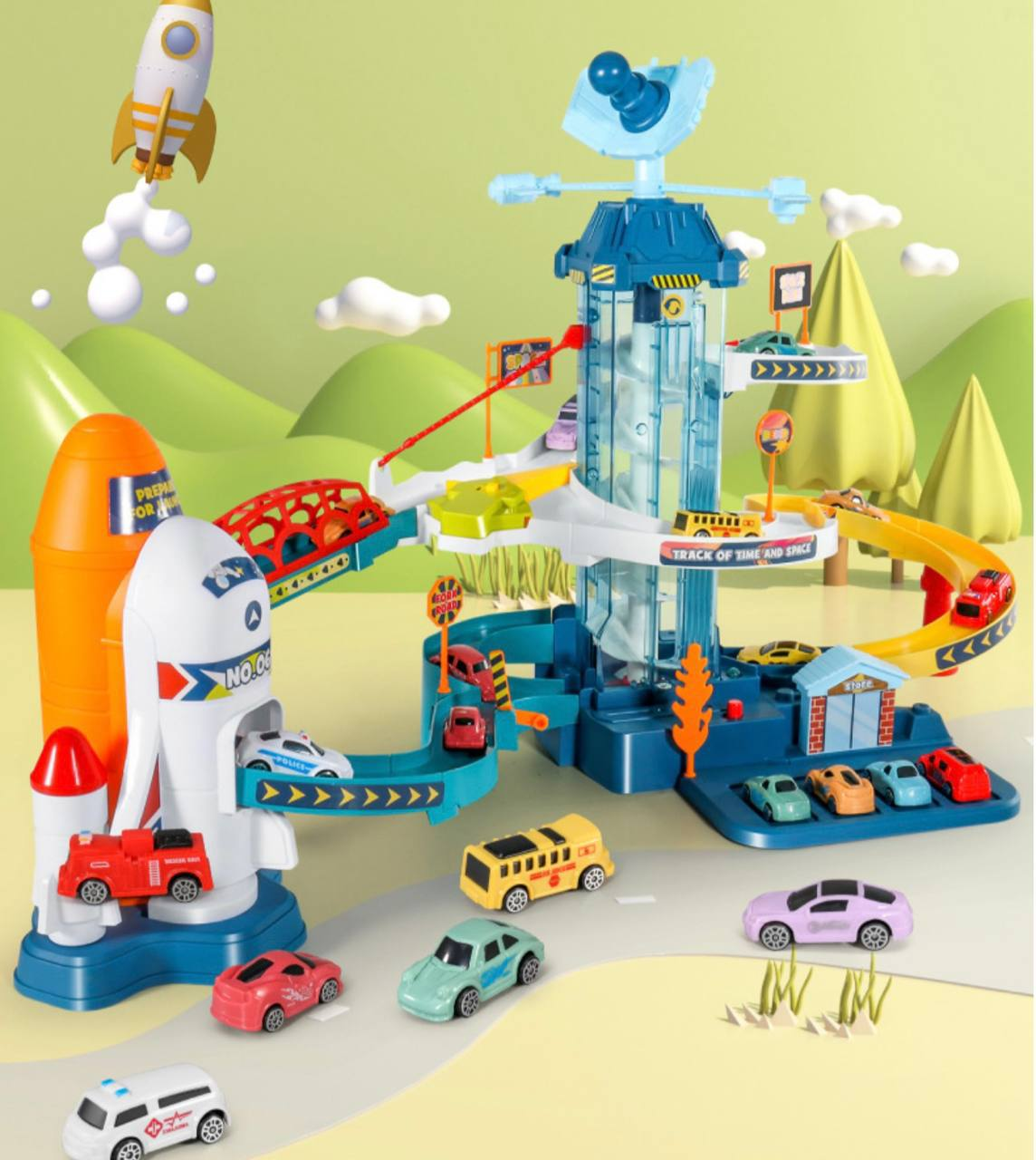 Подвійний паркінг Fun Game Космічна станція та Динопарк 5506A-5507А з автоматичним підйомником та підсвічуванням (2048716764) - фото 5 Подвійний паркінг Fun Game Космічна станція та Динопарк 5506A-5507А з автоматичним підйомником та підсвічуванням (2048716764) - фото 5