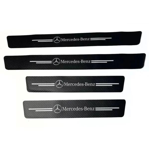 Защитная пленка накладка на пороги для Mercedes benz 4 шт. Черный карбон (4251)