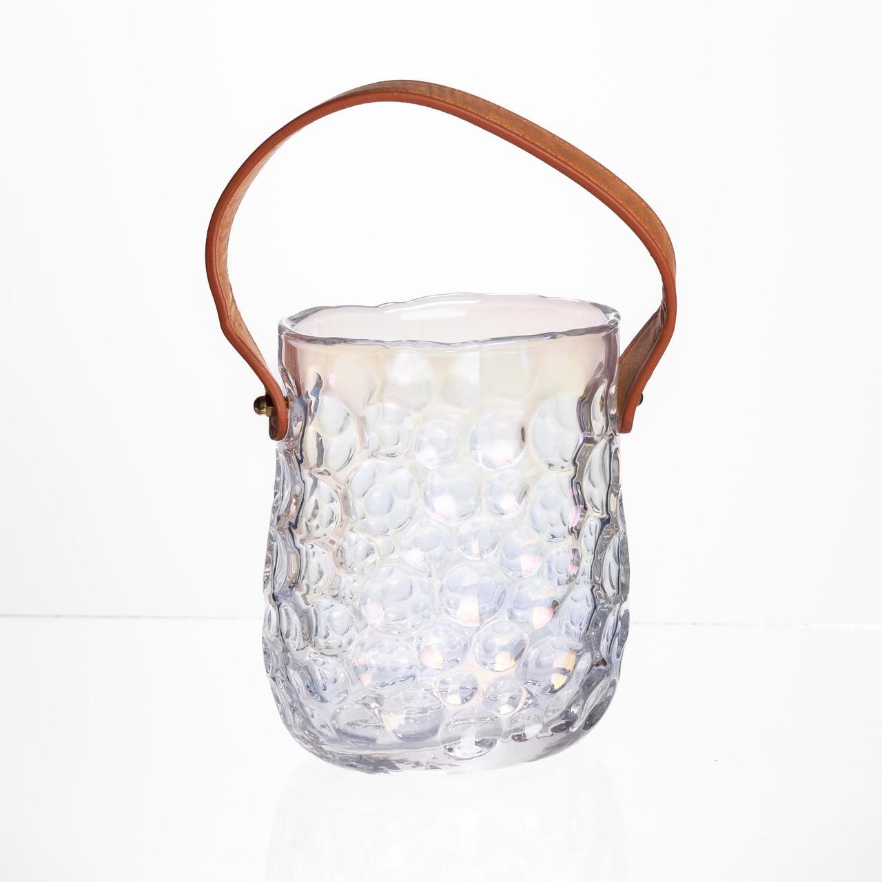 Ваза сумочка с декоративной ручкой 11,5х7,5х15 см Прозрачный (HP-19-153-3)