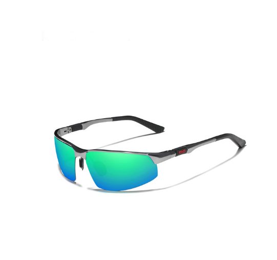 Мужские солнцезащитные очки для водителей Спорт с поляризованными линзами N9121 KINGSEVEN Серый/Зеленый