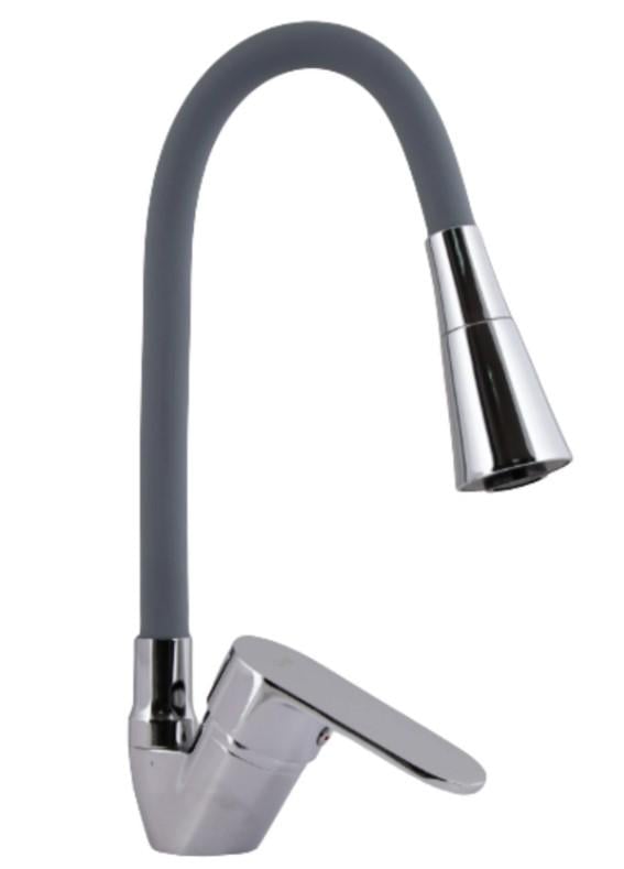 Змішувач для кухні Lidz Tani 008F3 із гнучким виливом k40 Grey/Chrome (LDTAN008F3GCR39507)