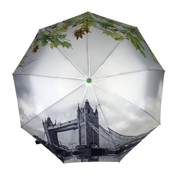 Зонт Toprain женский полуавтомат складной 9 спиц Зеленый (59461)