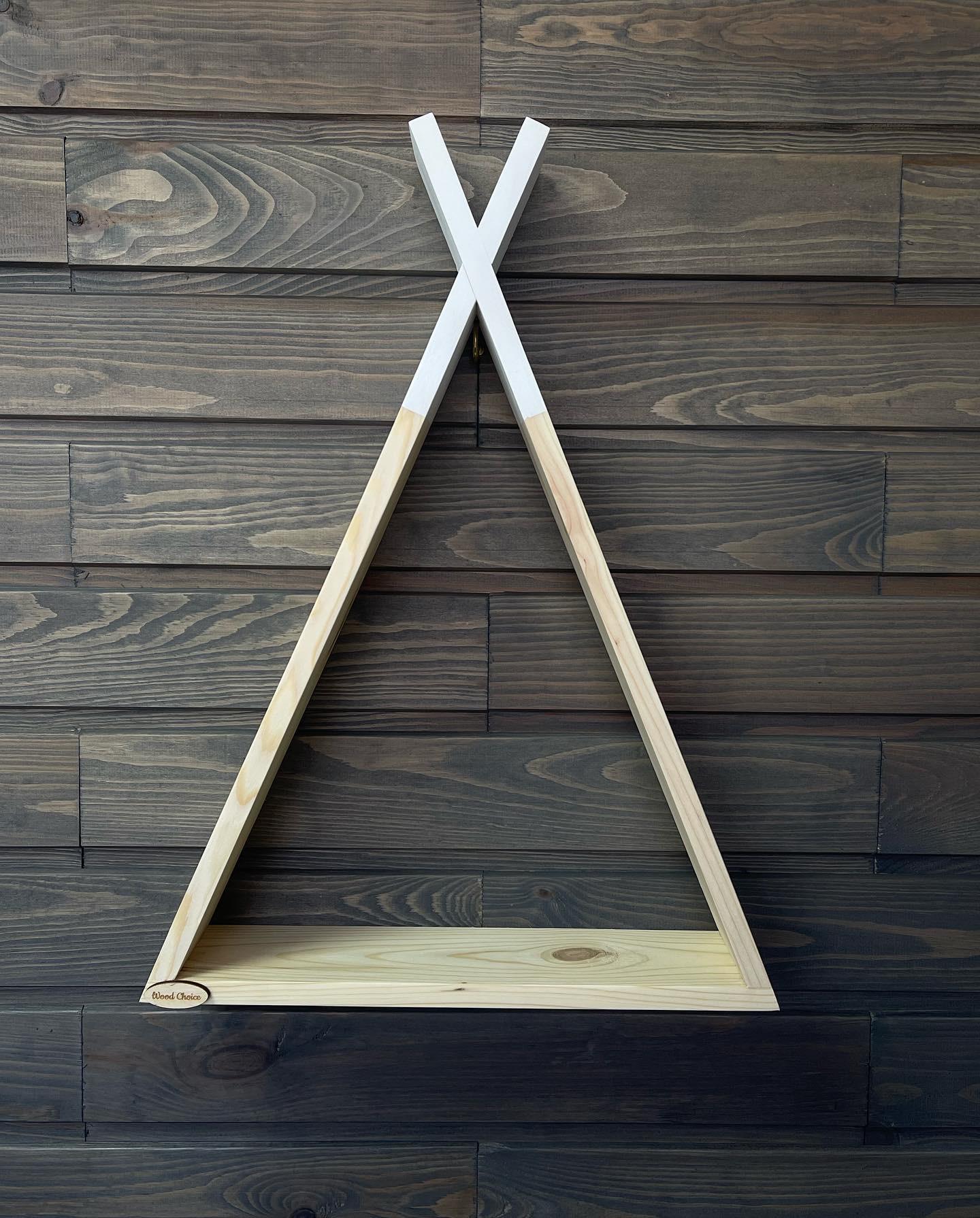 Настенная полочка вигвам 48х35х8см Дерево/Белый