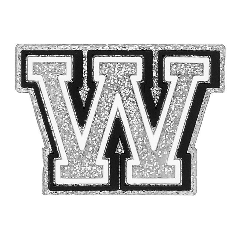 Джибітс для кроксів 5733 Літера W 1 шт. Сріблястий (2087785401)